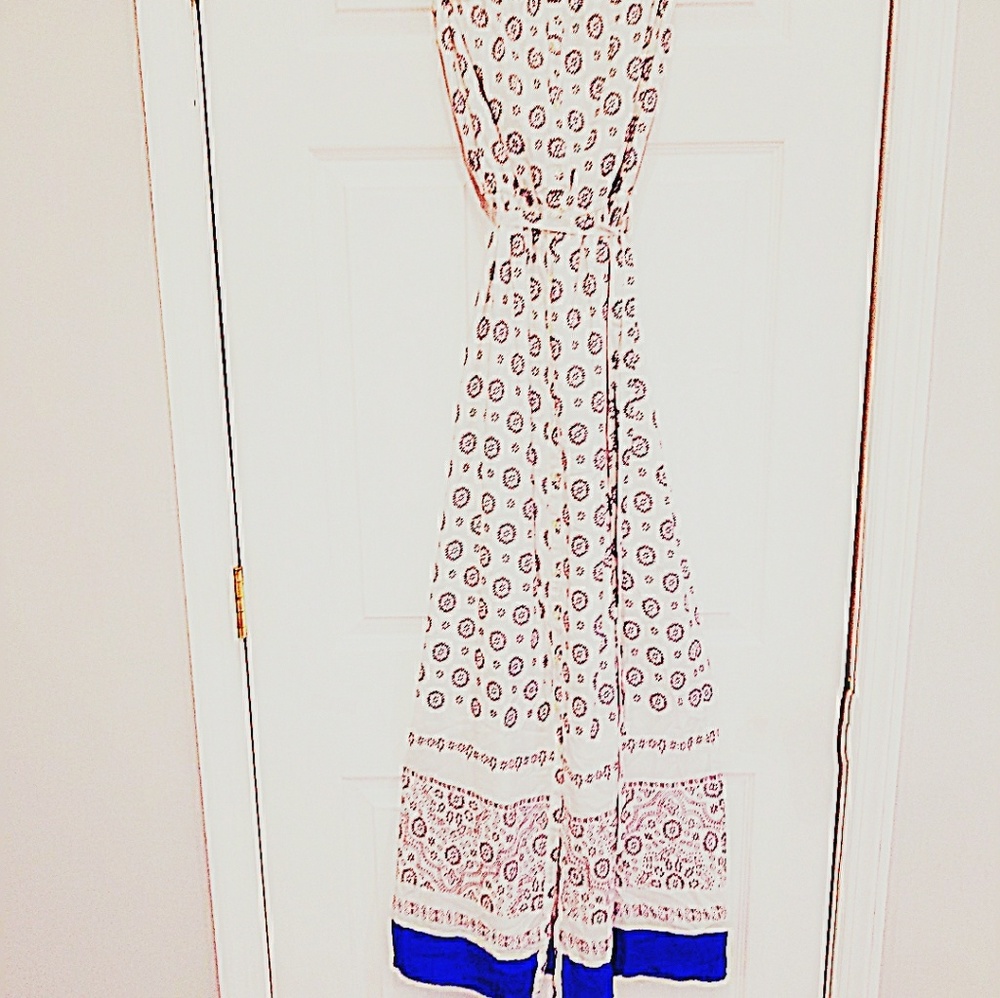 Spring summer sleeveless long button-up dress